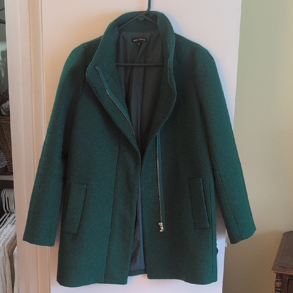J. Crew Factory Deep Green Pea Coat
